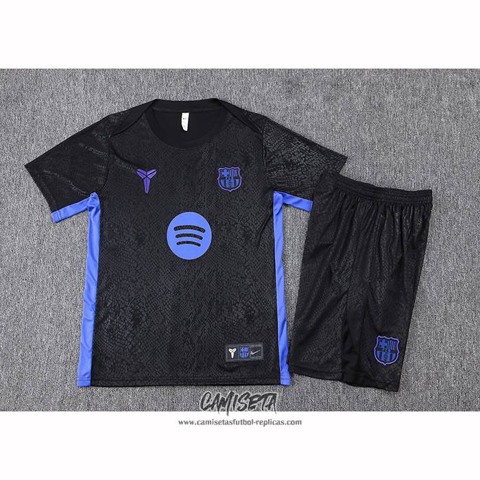 Chandal del Barcelona 2025-2026 Manga Corta Negro - Pantalon Corto